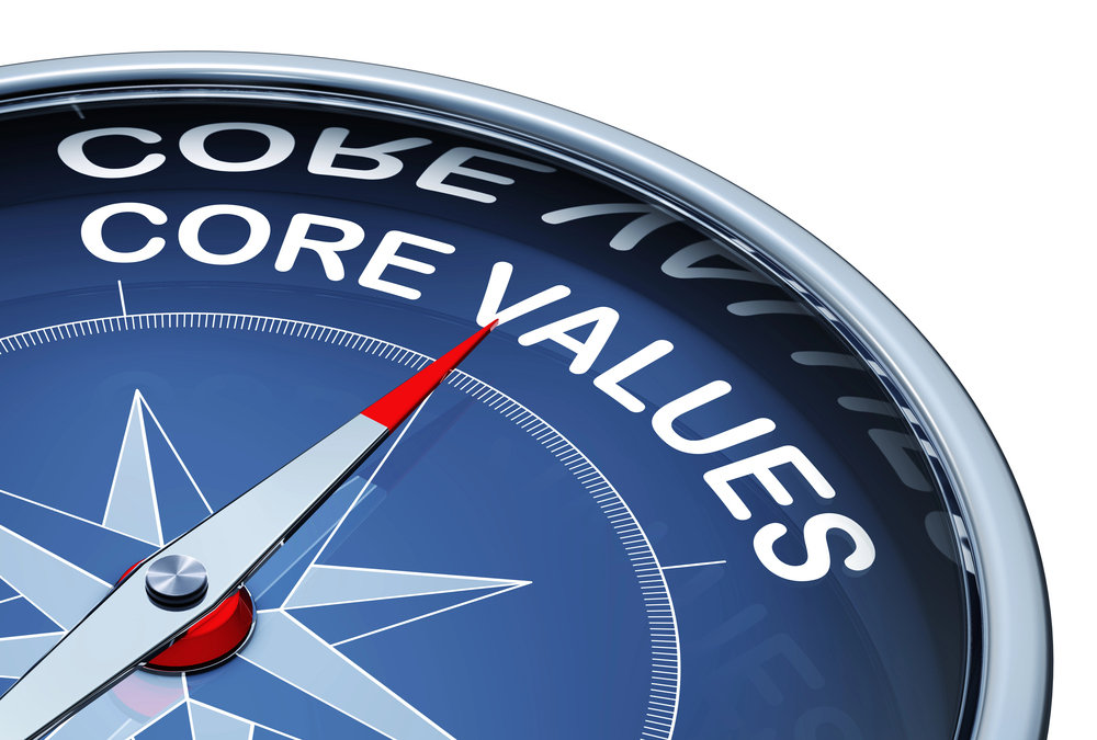 compass with core values