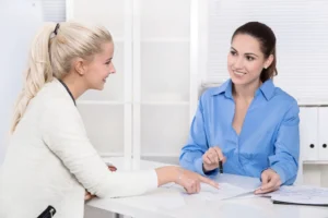 Dentist interviewing a potential new team member